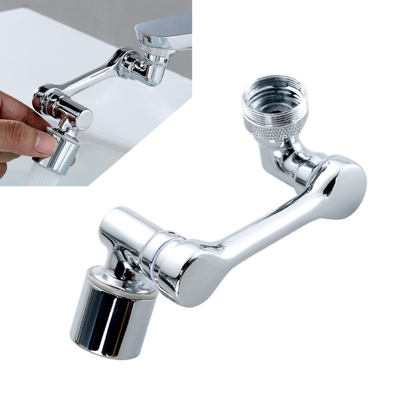 Universal Splash Filter Faucet, 1080 Rotating Faucet Sprayer Head Double O-Ring Design, Movable Tap Water Saving - Oshi.pk - Buy & Sell Online