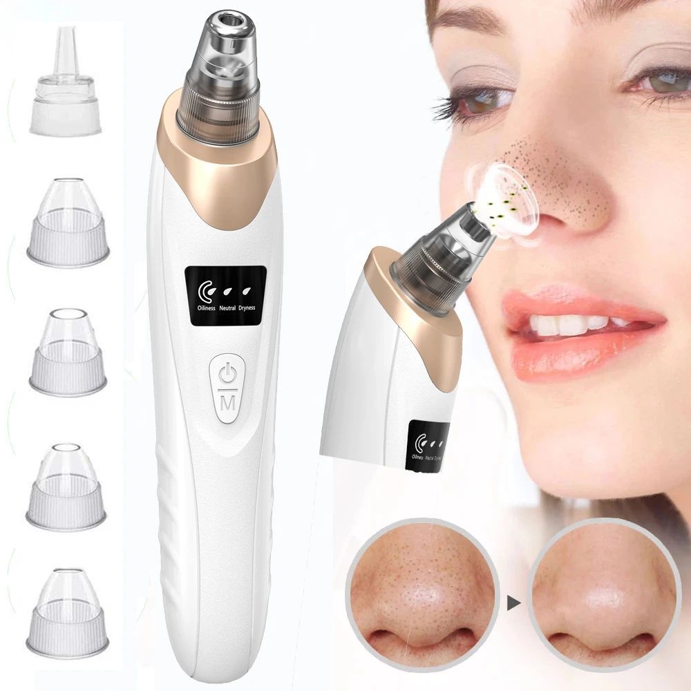 Upgraded Blackhead Remover Vacuum Facial Pore Cleaner Electric Acne Comedone Whitehead Extractor Tool 5 Probes For Women And Men - Oshi.pk - Buy & Sell Online