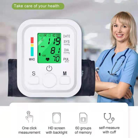 upper arm Automatic Blood Pressure Monitor BP Sphygmomanometer Pressure Meter Tonometer for measuring Arterial Pressure - Oshi.pk - Buy & Sell Online