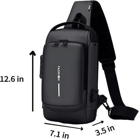 USB Charging Sport Sling Anti theft Shoulder Bag Waterproof - Oshi.pk - Buy & Sell Online