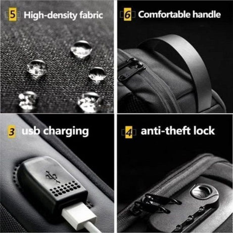 USB Charging Sport Sling Anti theft Shoulder Bag Waterproof - Oshi.pk - Buy & Sell Online