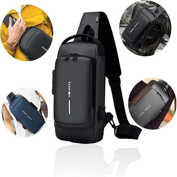USB Charging Sport Sling Anti theft Shoulder Bag Waterproof - Oshi.pk - Buy & Sell Online