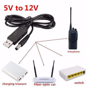 USB DC 5V TO 12V Voltage Booster Jack PTCL Router Power Cable - Oshi.pk - Buy & Sell Online