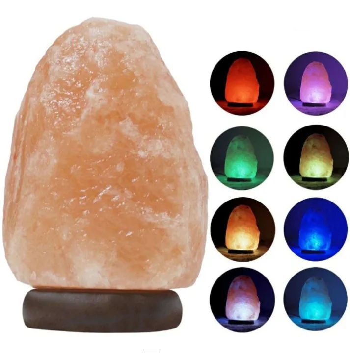 USB Himalayan Salt Lamp for Home Decor Natural Pink Rock Salt Lamp Night Light with Salt Lamp Bulb for Asthma and Allergy Relief Air Purifying Crystal - Oshi.pk - Buy & Sell Online