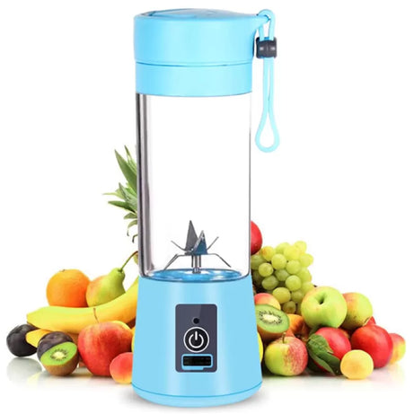 USB Rechargeable Juicer Blender 4 Blades Electric Blender Mini Portable Personal Size Juicer Cup USB Rechargeable Mixer 380ml Food Grade Water Bottle - Oshi.pk - Buy & Sell Online