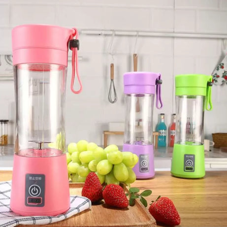 USB Rechargeable Juicer Blender 4 Blades Electric Blender Mini Portable Personal Size Juicer Cup USB Rechargeable Mixer 380ml Food Grade Water Bottle - Oshi.pk - Buy & Sell Online