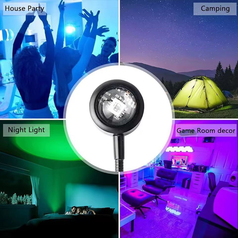 USB Sunset Lamp LED Rainbow Neon Night Light Projector Photography Wall Atmosphere Lighting for Bedroom Home Room Decor Gift - Oshi.pk - Buy & Sell Online