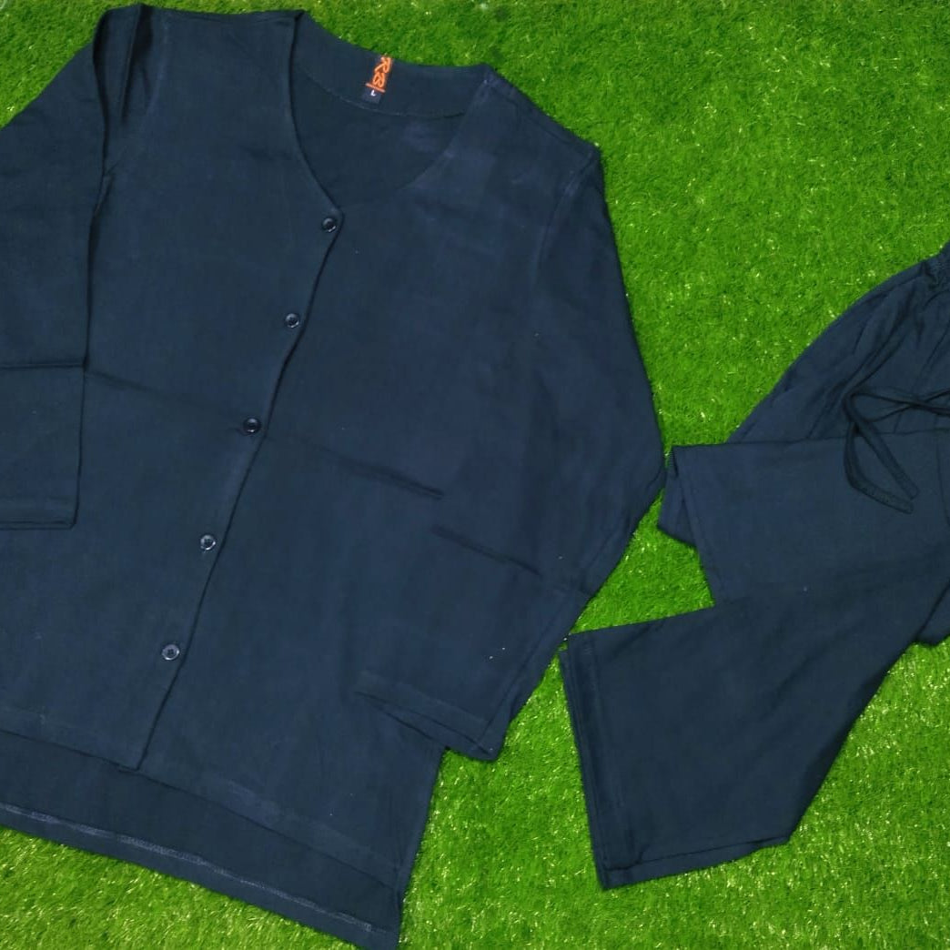 V Neck Button Style Shirt Trouser Night Dress - Oshi.pk - Buy & Sell Online