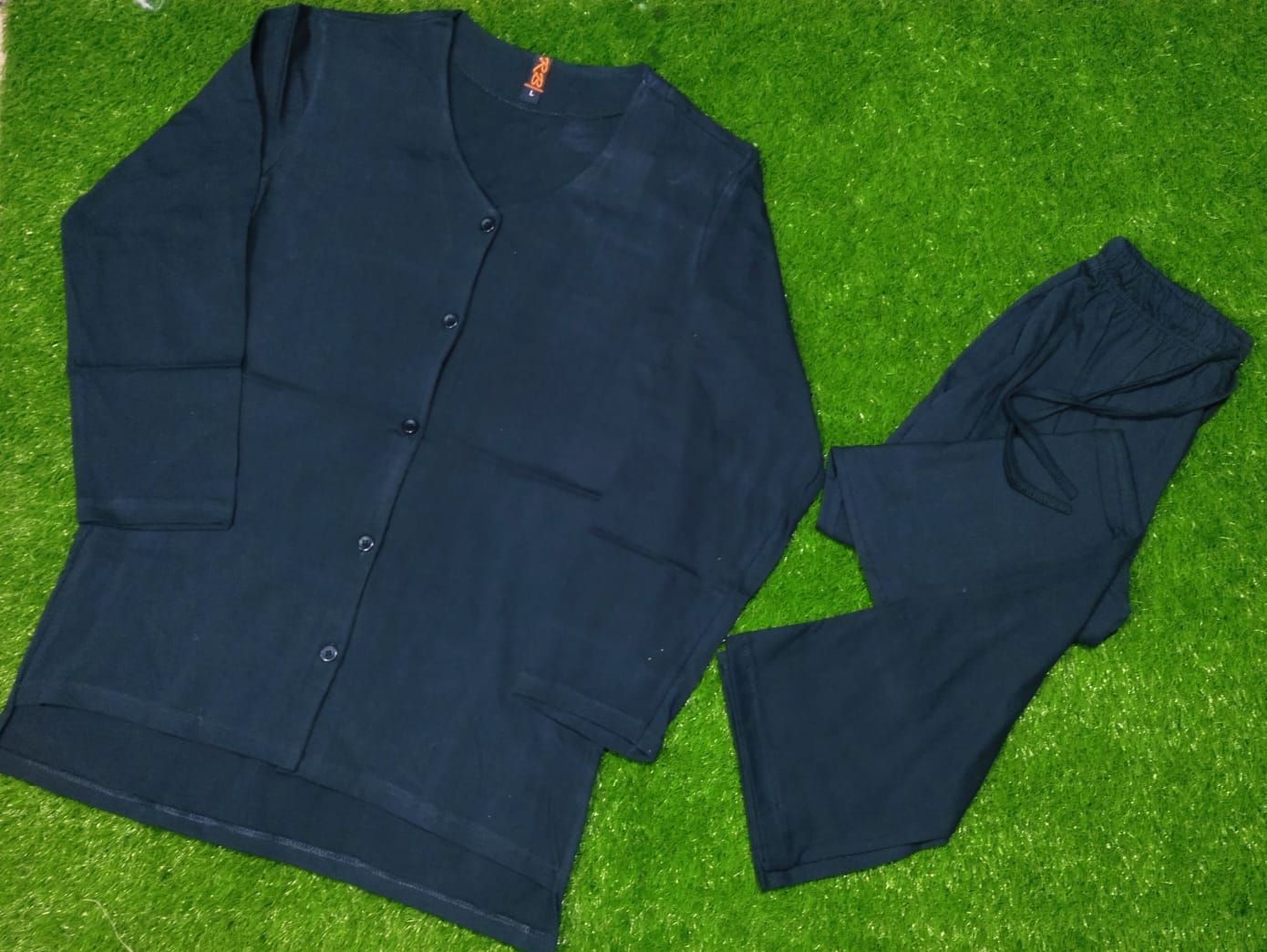 V Neck Button Style Shirt Trouser Night Dress - Oshi.pk - Buy & Sell Online