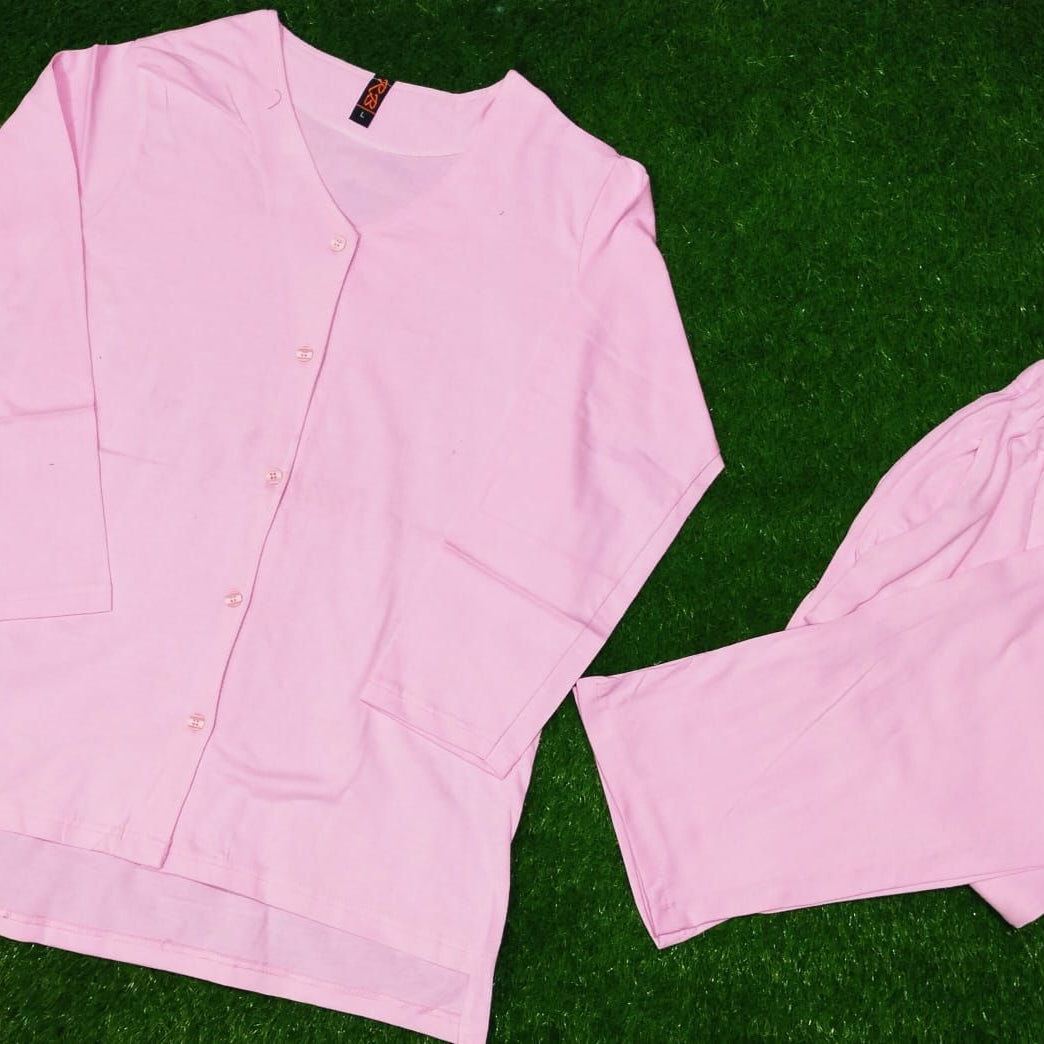 V Neck Button Style Shirt Trouser Night Dress - Oshi.pk - Buy & Sell Online