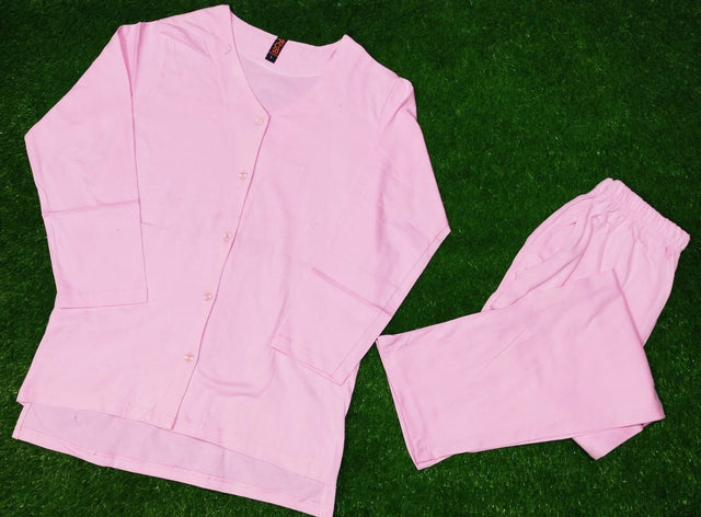 V Neck Button Style Shirt Trouser Night Dress - Oshi.pk - Buy & Sell Online