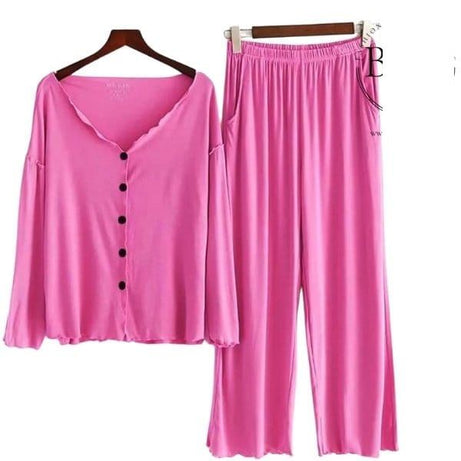 V-Neck Button Women Night Suit PJ Set - Oshi.pk - Buy & Sell Online