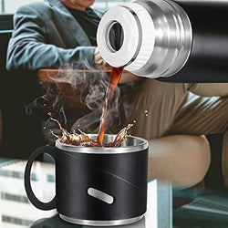 Vacuum Flask Set with 2 Steel Cup Combo-Keeps HOT/Cold-Ideal Gift Itoms & Bottle 500 ml Bottle - Oshi.pk - Buy & Sell Online