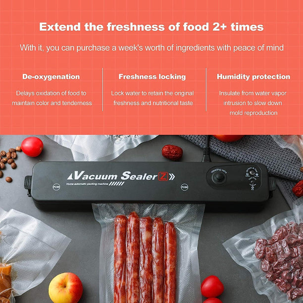 Vacuum Sealer Machine, Automatic Food Sealer Smart one-key start, Portable Sealer with 10 Vacuum Sealer Bags Suitable for Dry & Moist Food - Oshi.pk - Buy & Sell Online
