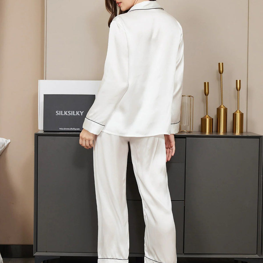 Valerie By Arj Contrast Pipping Satin Silk Pajama Set (Studio By Arj) - Oshi.pk - Buy & Sell Online