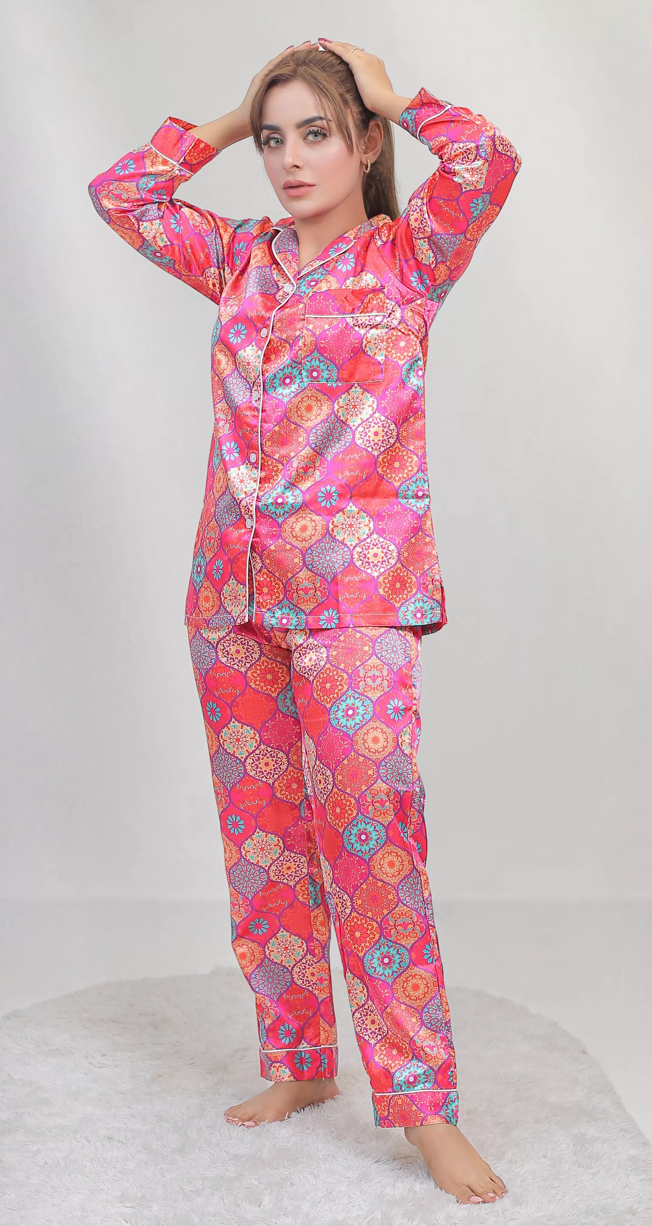 Valerie classic nightwear/sleepwear is designed for ultimate comfort and style. Our classic pajama set is updated in a smooth silky fabric. - Oshi.pk - Buy & Sell Online