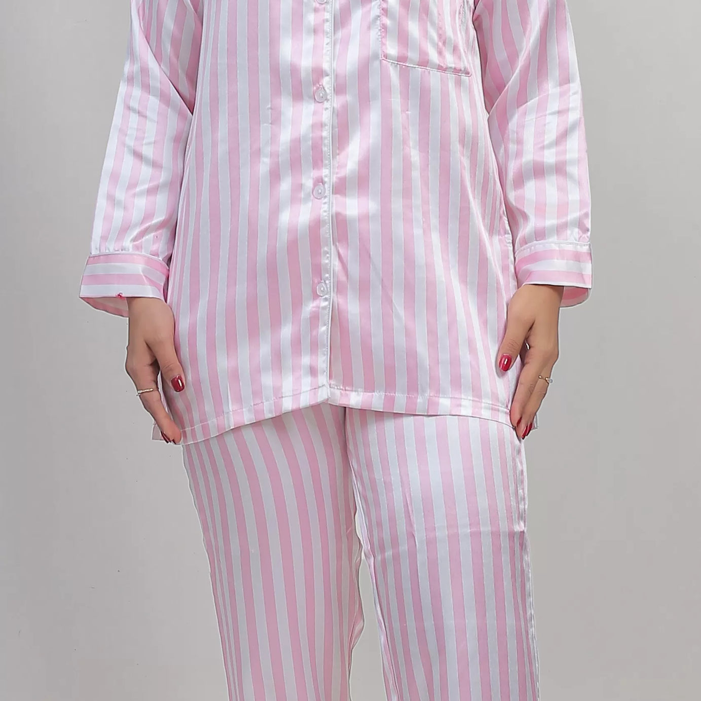 Valerie classic nightwear/sleepwear is designed for ultimate comfort and style. Our classic pajama set is updated in a smooth silky fabric.