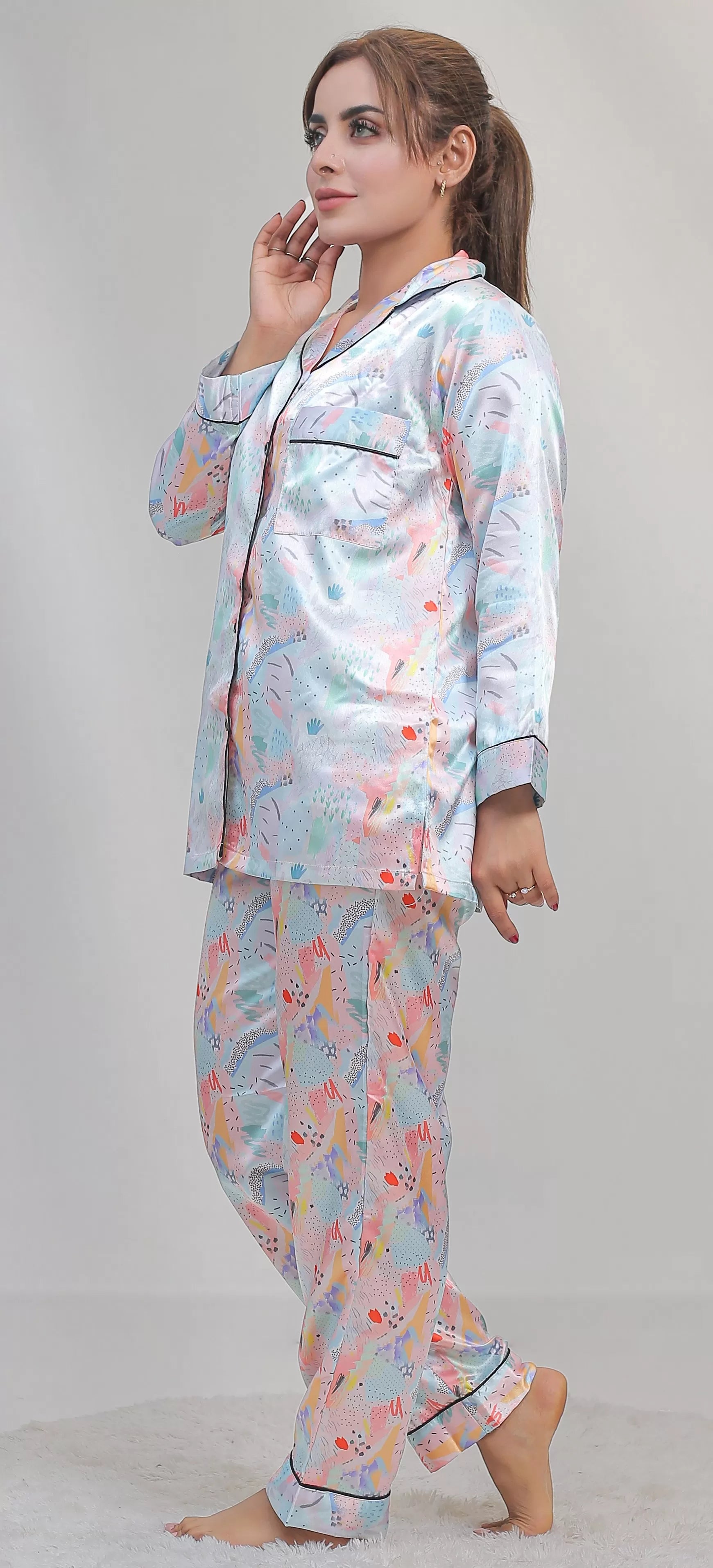 Valerie classic nightwear/sleepwear is designed for ultimate comfort and style. Our classic pajama set is updated in a smooth silky fabric - Oshi.pk - Buy & Sell Online