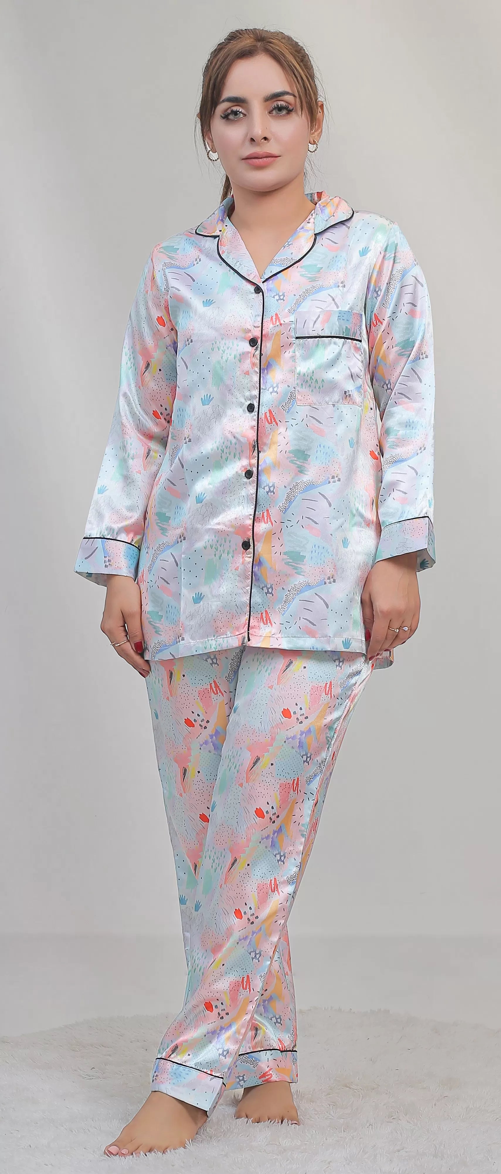 Valerie classic nightwear/sleepwear is designed for ultimate comfort and style. Our classic pajama set is updated in a smooth silky fabric - Oshi.pk - Buy & Sell Online
