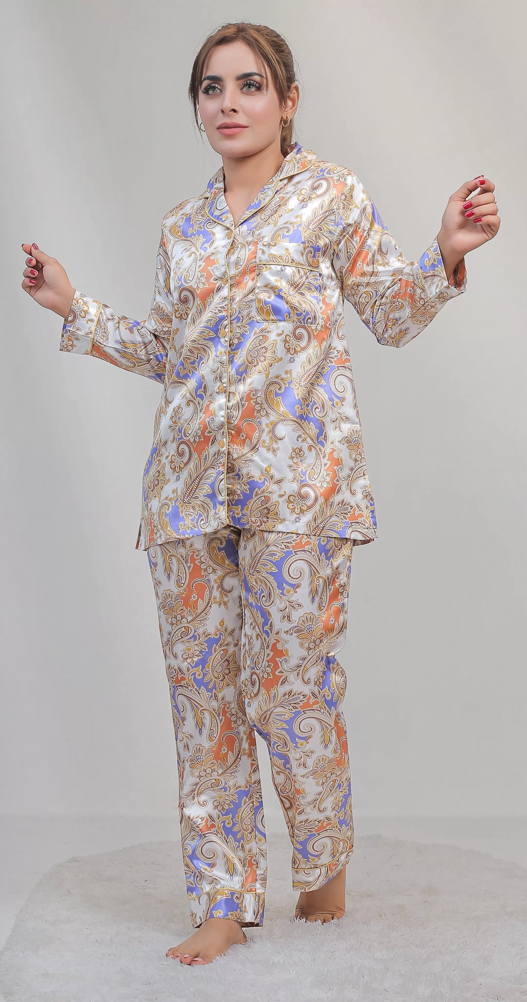 Valerie classic nightwear/sleepwear is designed for ultimate comfort and style. Our classic pajama set is updated in a smooth silky fabric - Oshi.pk - Buy & Sell Online