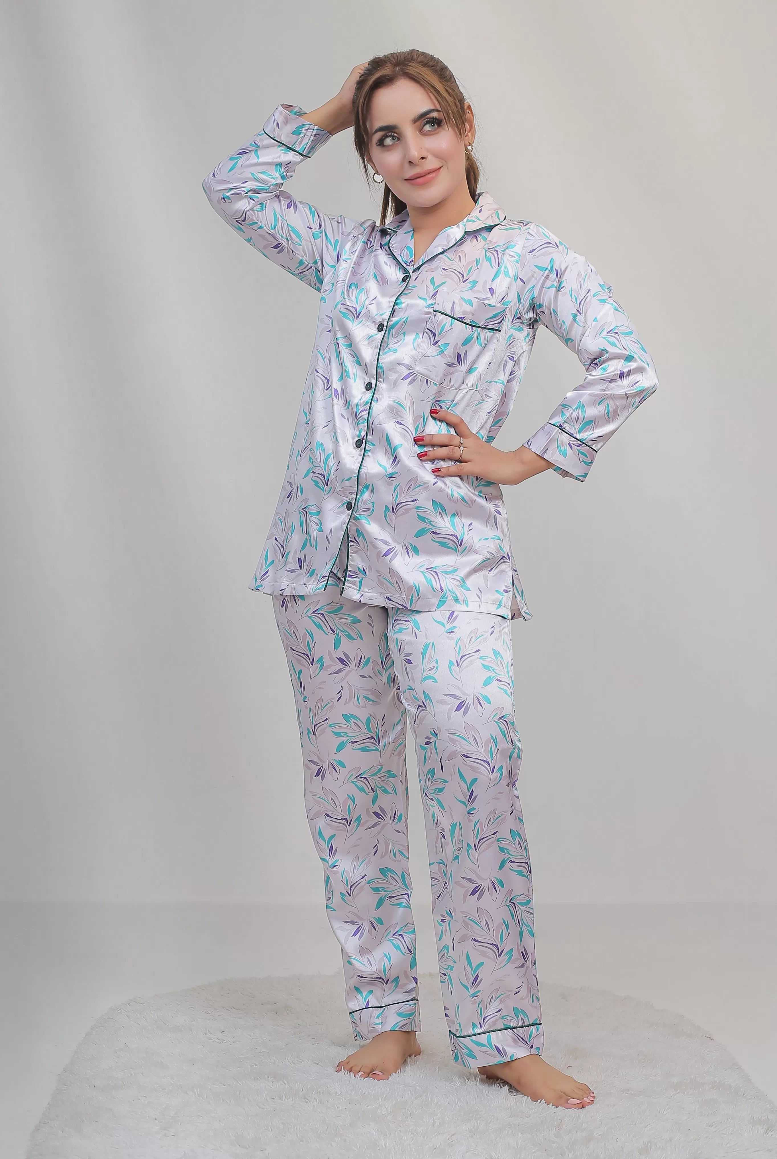 Valerie classic nightwear/sleepwear is designed for ultimate comfort and style. Our classic pajama set is updated in a smooth silky fabric