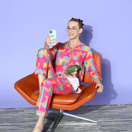 Valerie Crescent Princess Pink Pyjama Set | Pajama Sets for Women (Studio By Arj) - Oshi.pk - Buy & Sell Online