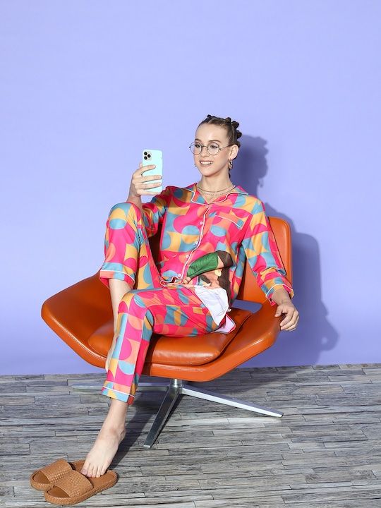 Valerie Crescent Princess Pink Pyjama Set | Pajama Sets for Women (Studio By Arj) - Oshi.pk - Buy & Sell Online