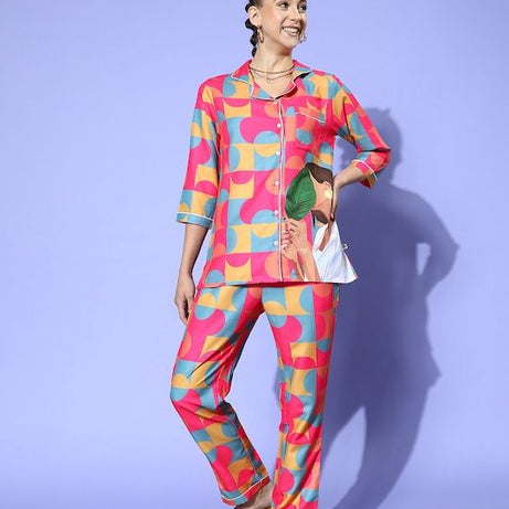 Valerie Crescent Princess Pink Pyjama Set | Pajama Sets for Women (Studio By Arj) - Oshi.pk - Buy & Sell Online