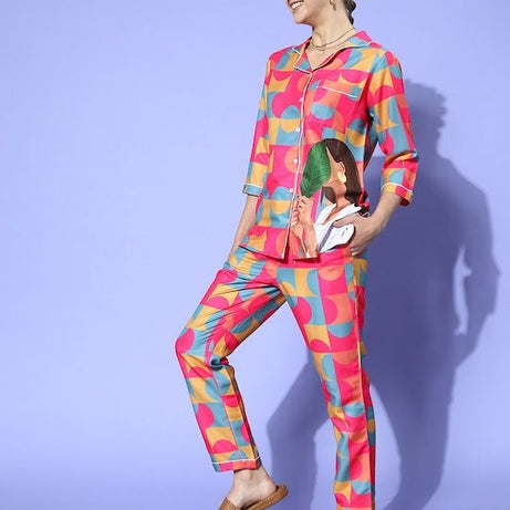 Valerie Crescent Princess Pink Pyjama Set | Pajama Sets for Women (Studio By Arj) - Oshi.pk - Buy & Sell Online