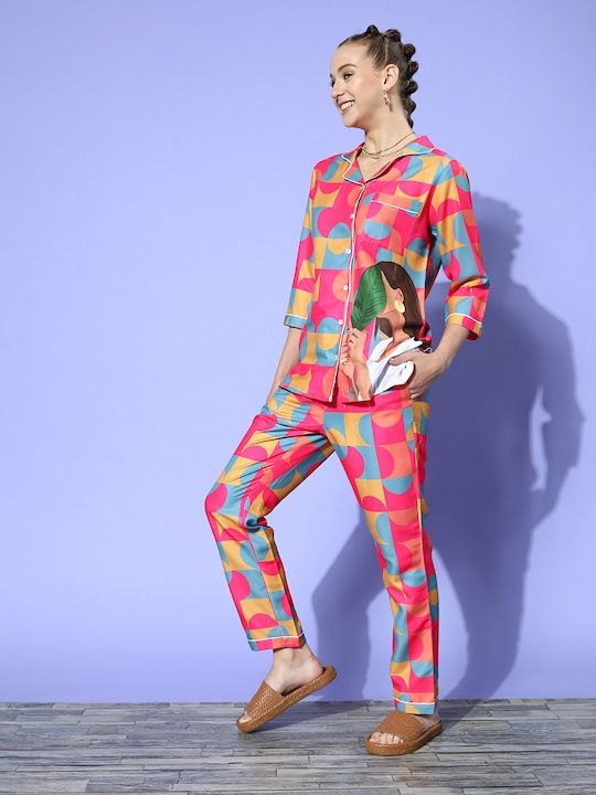 Valerie Crescent Princess Pink Pyjama Set | Pajama Sets for Women (Studio By Arj) - Oshi.pk - Buy & Sell Online