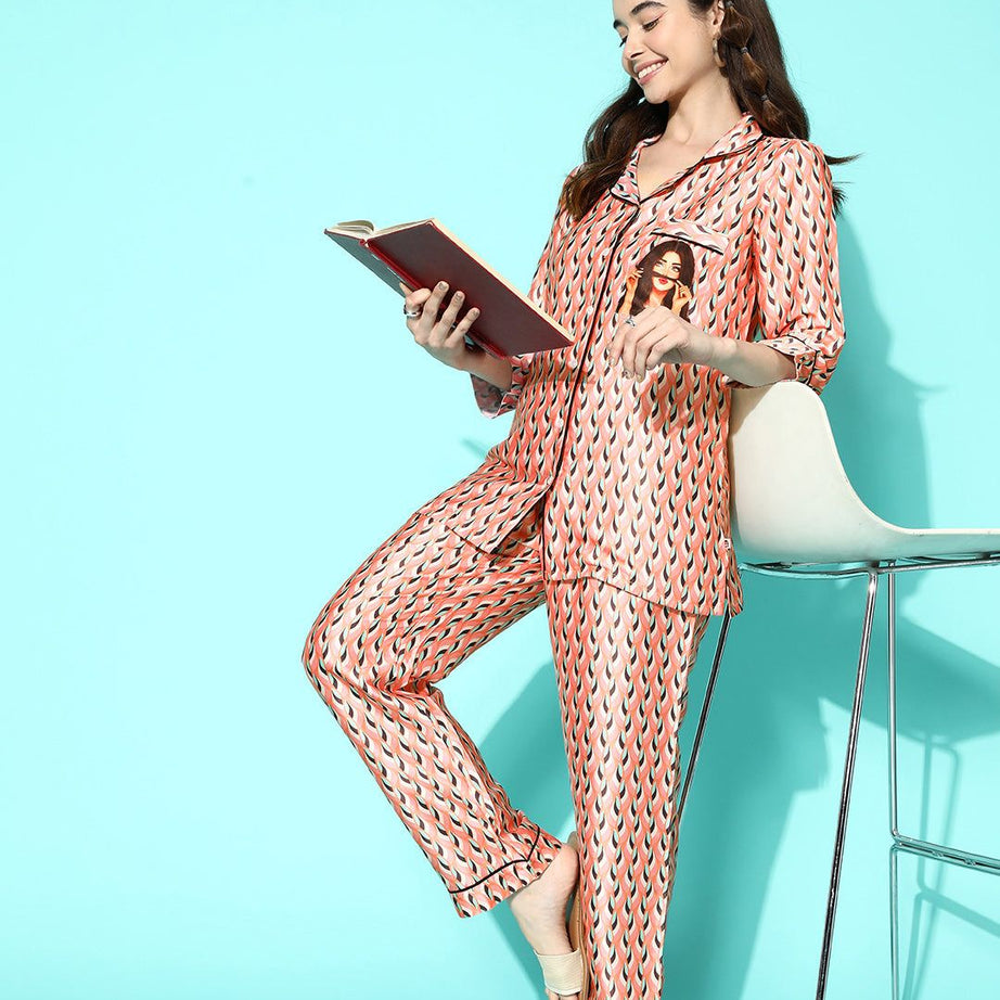 Valerie Crescent Princess Pink Pyjama Set | Pajama Sets for Women (Studio By Arj) - Oshi.pk - Buy & Sell Online