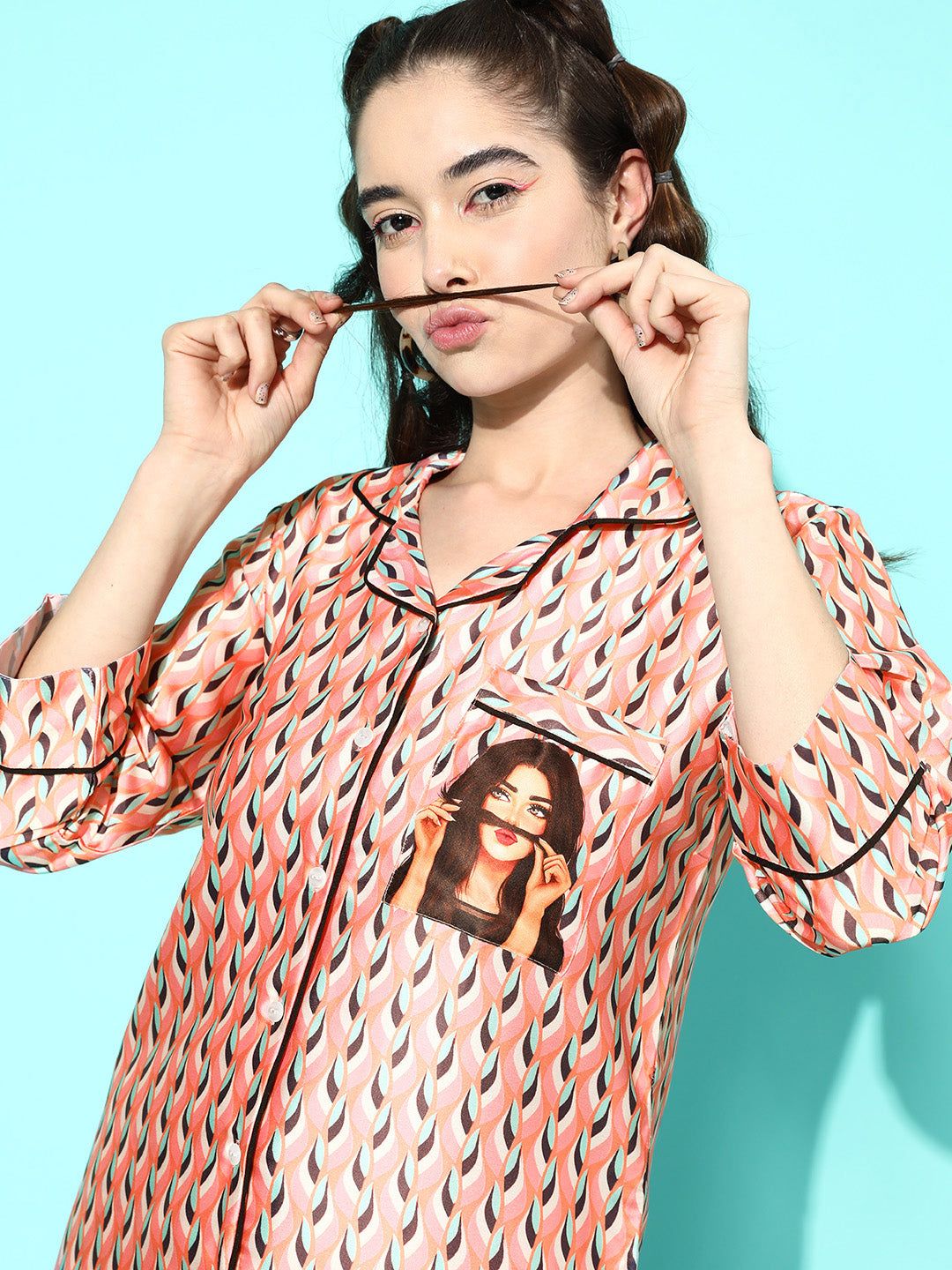 Valerie Crescent Princess Pink Pyjama Set | Pajama Sets for Women (Studio By Arj) - Oshi.pk - Buy & Sell Online