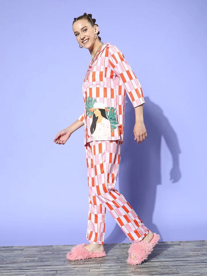 Valerie Crescent Princess Pink Pyjama Set | Pajama Sets for Women (Studio By Arj) - Oshi.pk - Buy & Sell Online