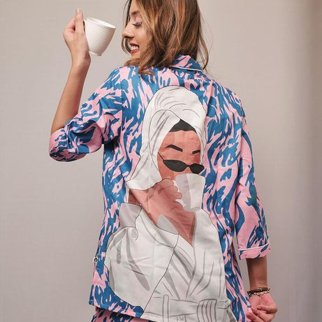 Valerie Crescent Princess Pink Pyjama Set | Pajama Sets for Women (Studio By Arj) - Oshi.pk - Buy & Sell Online