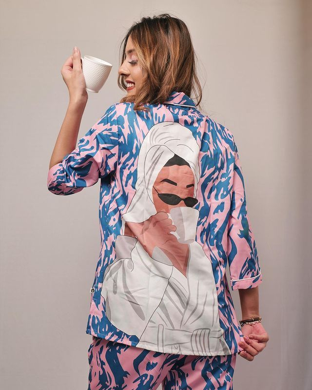 Valerie Crescent Princess Pink Pyjama Set | Pajama Sets for Women (Studio By Arj) - Oshi.pk - Buy & Sell Online