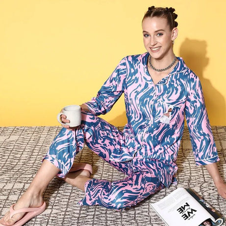 Valerie Crescent Princess Pink Pyjama Set | Pajama Sets for Women (Studio By Arj) - Oshi.pk - Buy & Sell Online