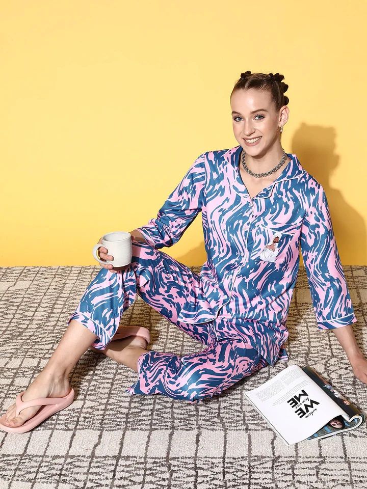 Valerie Crescent Princess Pink Pyjama Set | Pajama Sets for Women (Studio By Arj) - Oshi.pk - Buy & Sell Online