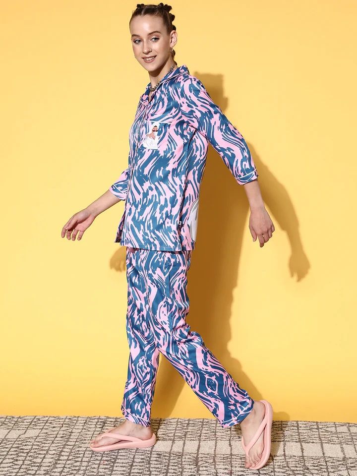 Valerie Crescent Princess Pink Pyjama Set | Pajama Sets for Women (Studio By Arj) - Oshi.pk - Buy & Sell Online