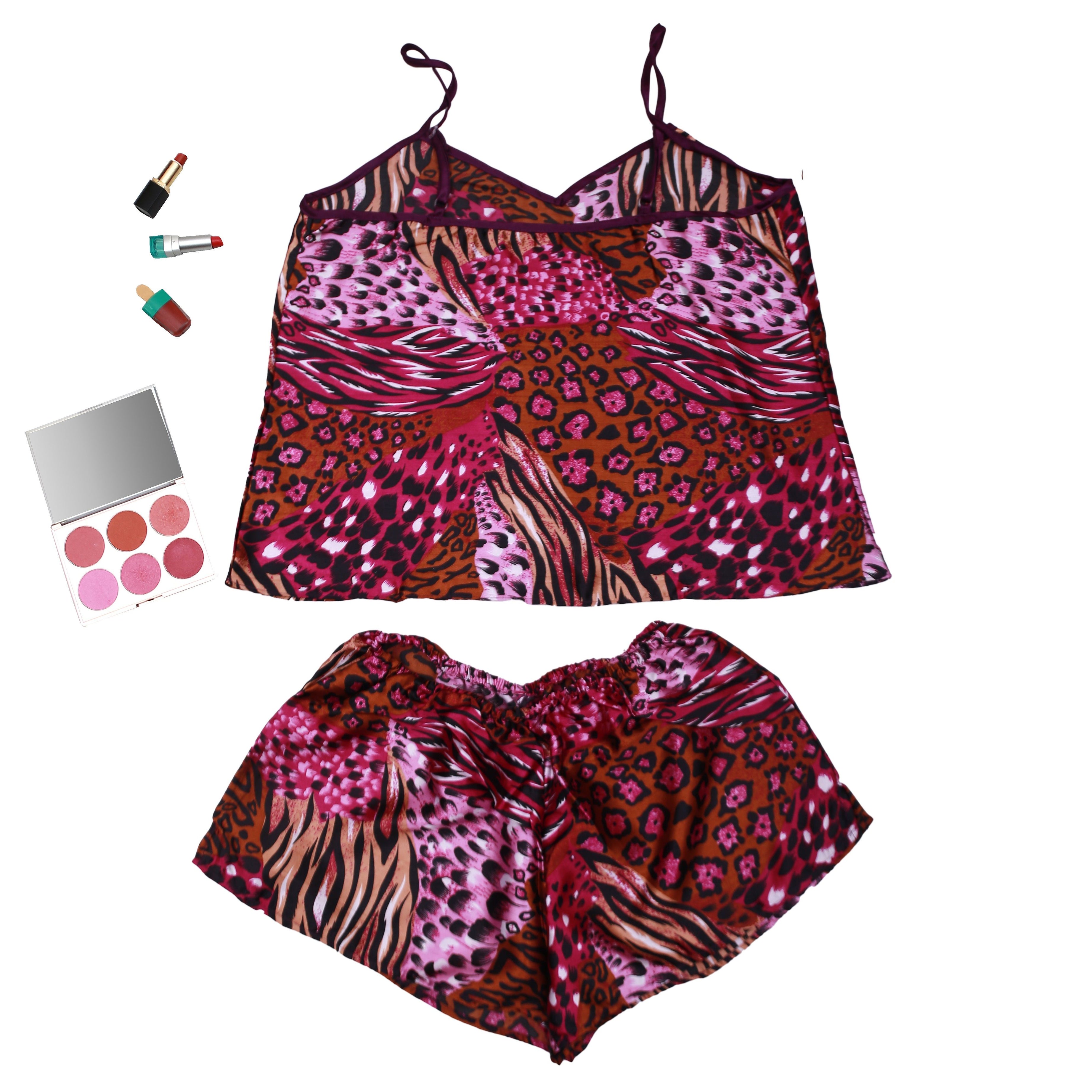 Valerie Digital print silky satin Night wear Cami set for women