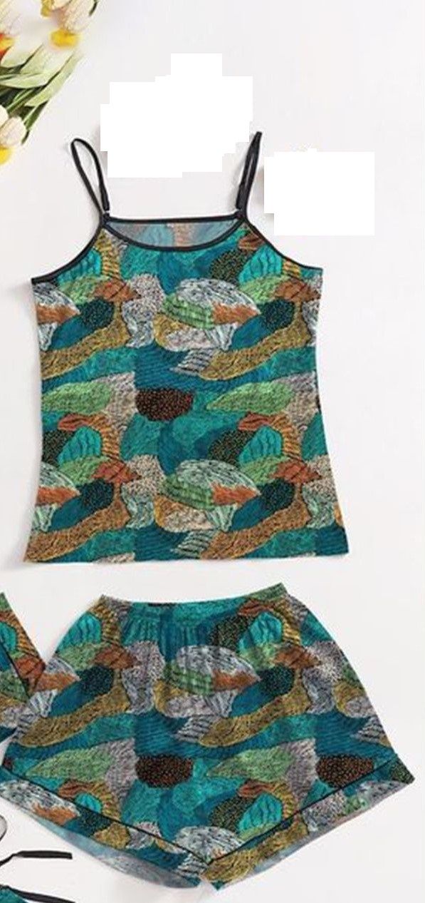 Valerie Digital print silky satin Night wear Cami set for women - Oshi.pk - Buy & Sell Online