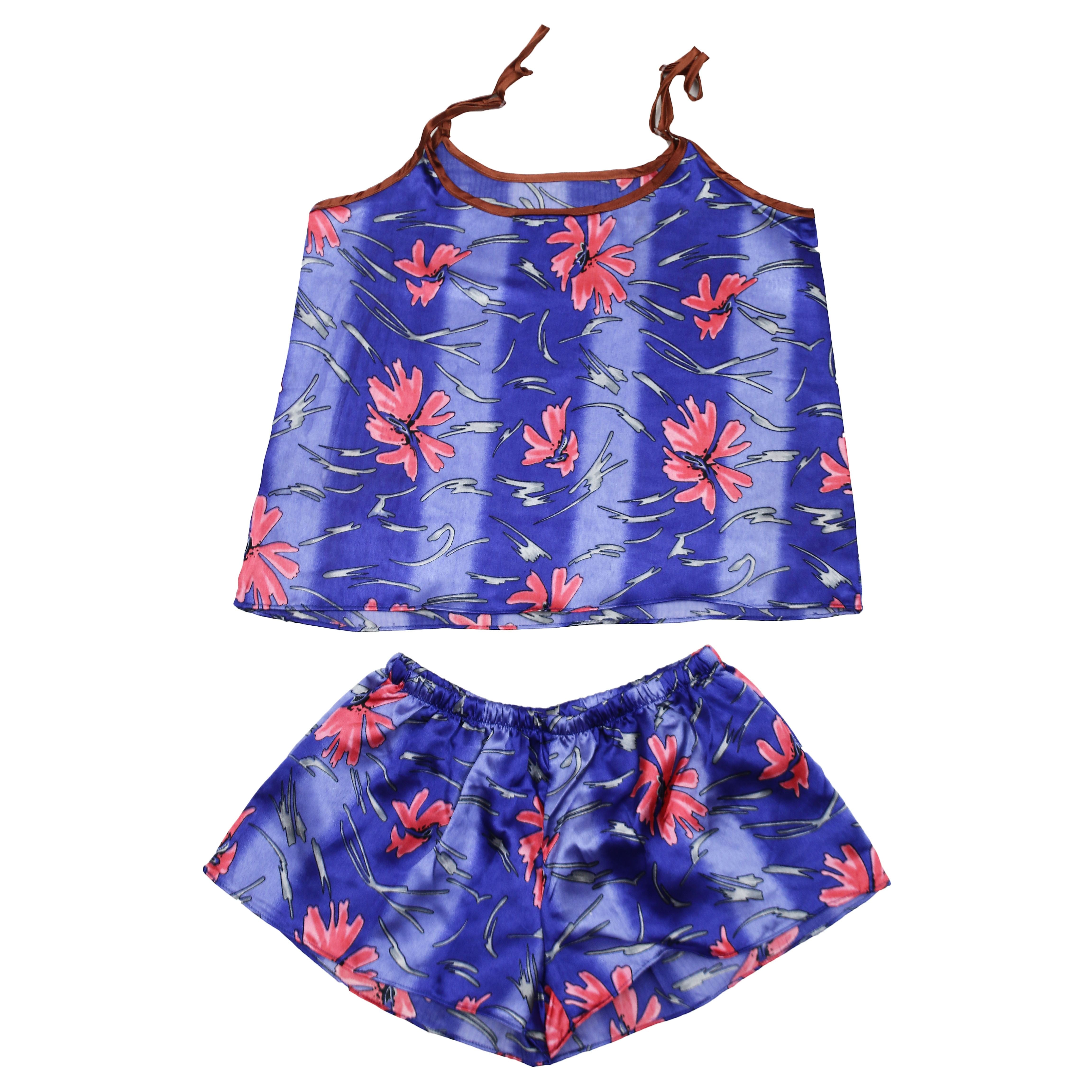 Valerie Digital print silky satin Night wear Cami set for women with eye mask and scrunchies - Oshi.pk - Buy & Sell Online