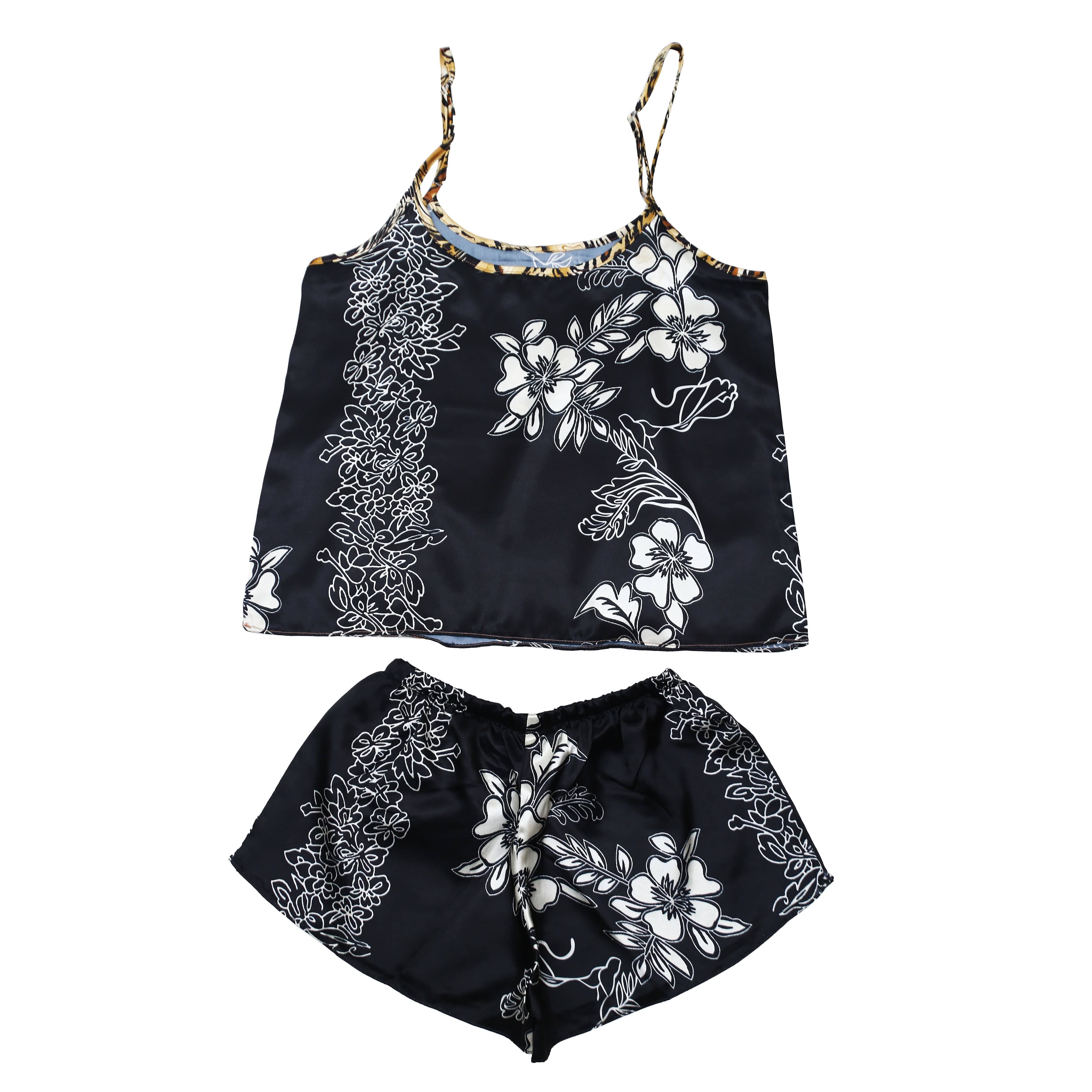 Valerie Digital print silky satin Night wear Cami set for women with eye mask and scrunchies - Oshi.pk - Buy & Sell Online
