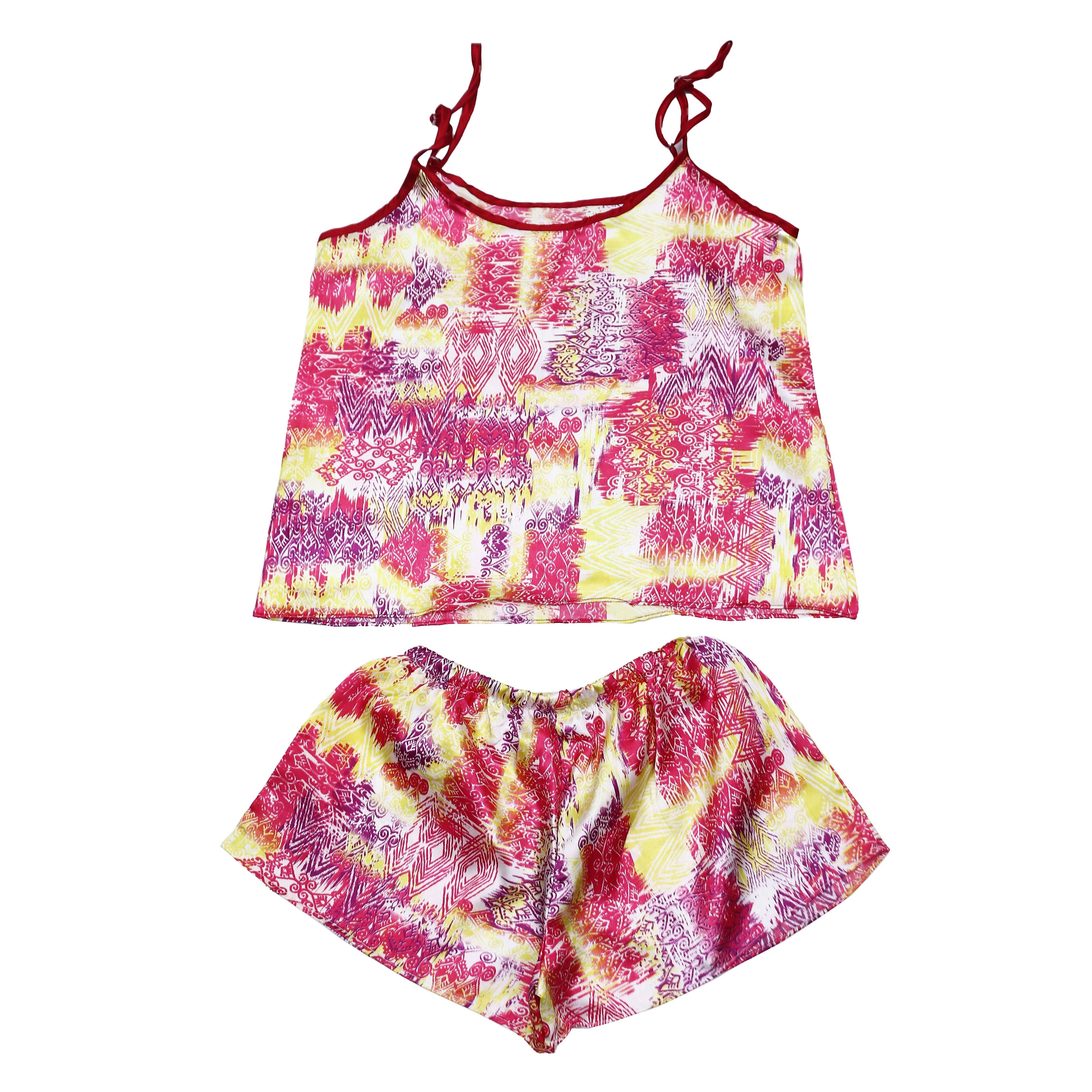 Valerie Digital print silky satin Night wear Cami set for women with eye mask and scrunchies - Oshi.pk - Buy & Sell Online