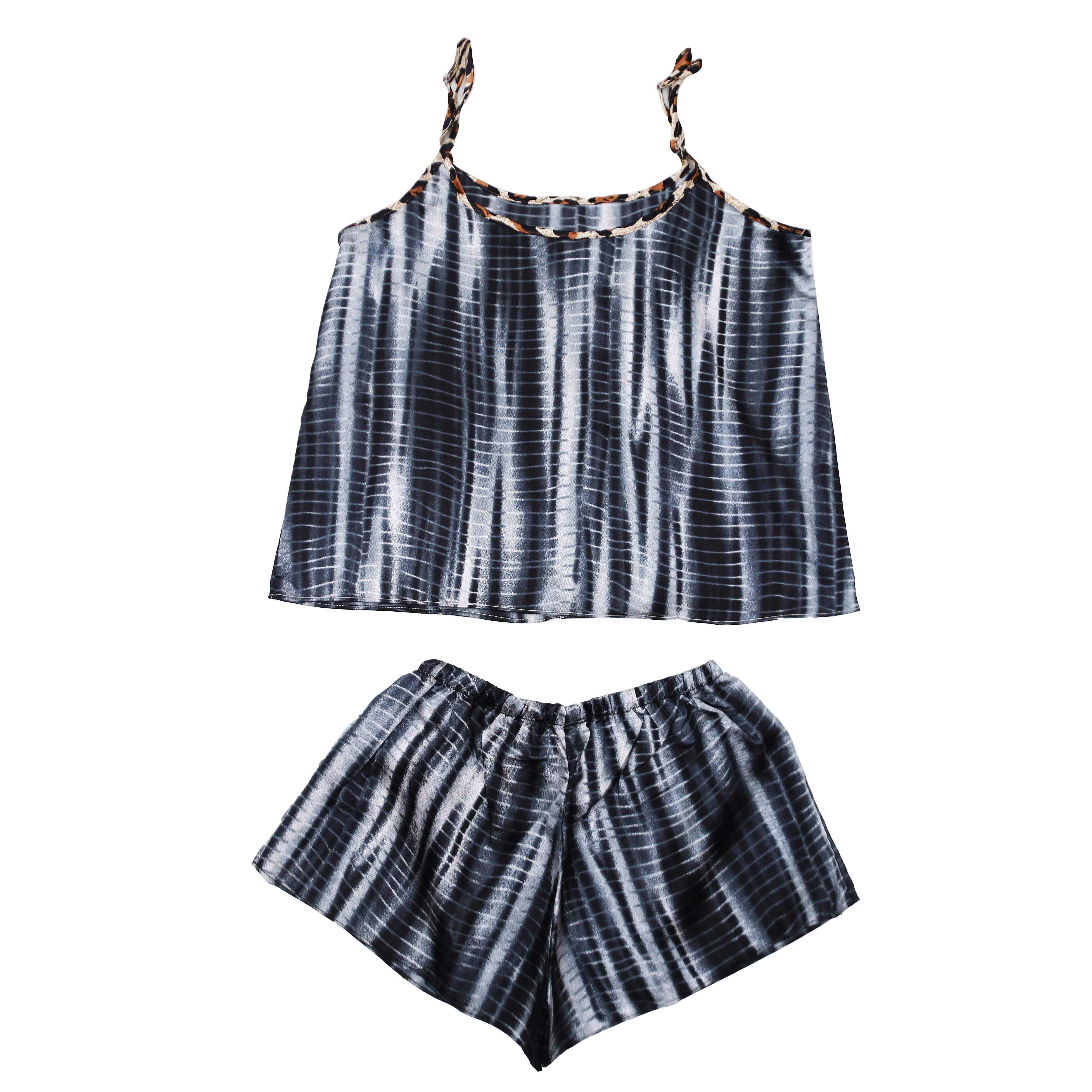 Valerie Digital print silky satin Night wear Cami set for women with eye mask and scrunchies - Oshi.pk - Buy & Sell Online