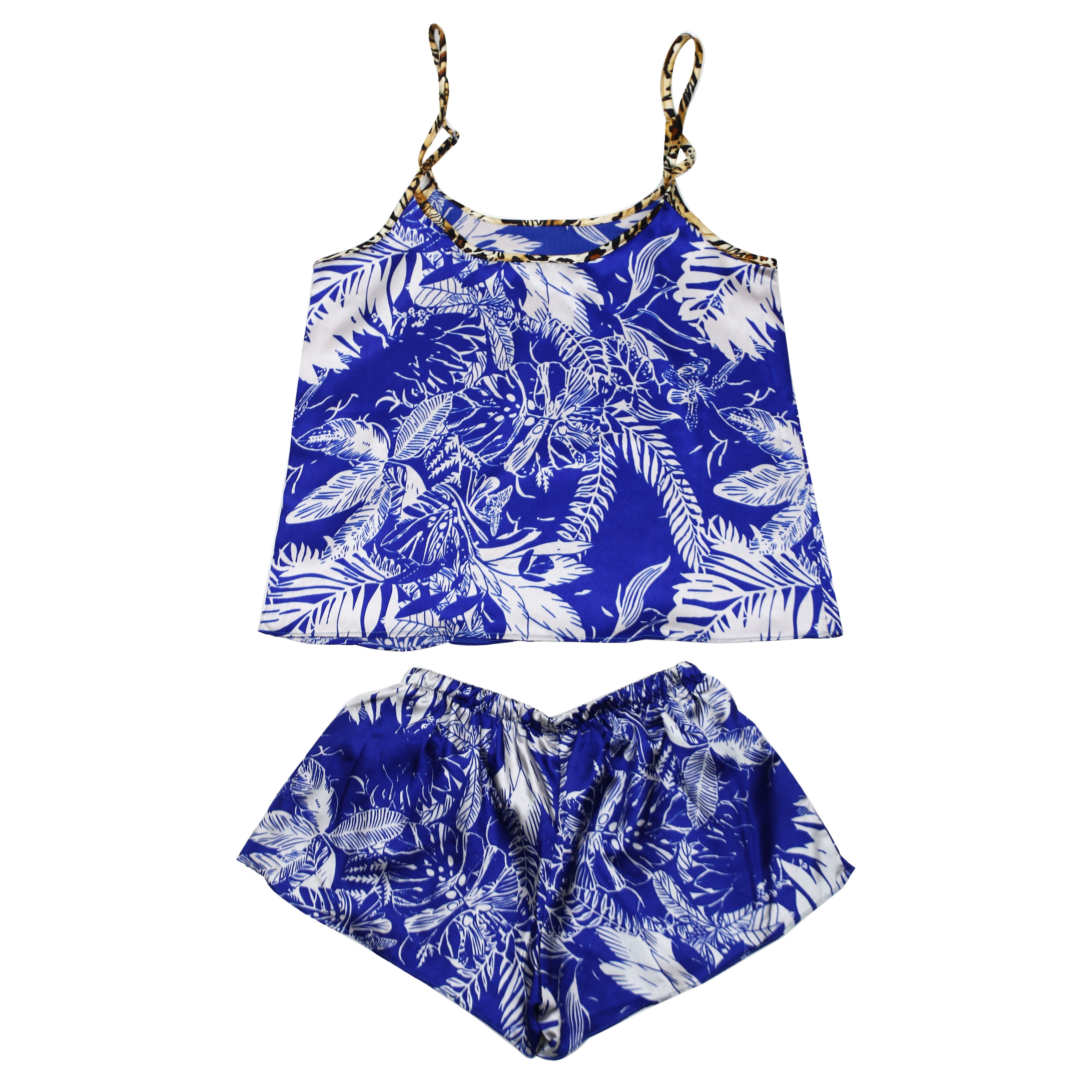 Valerie Digital print silky satin Night wear Cami set for women with eye mask and scrunchies - Oshi.pk - Buy & Sell Online