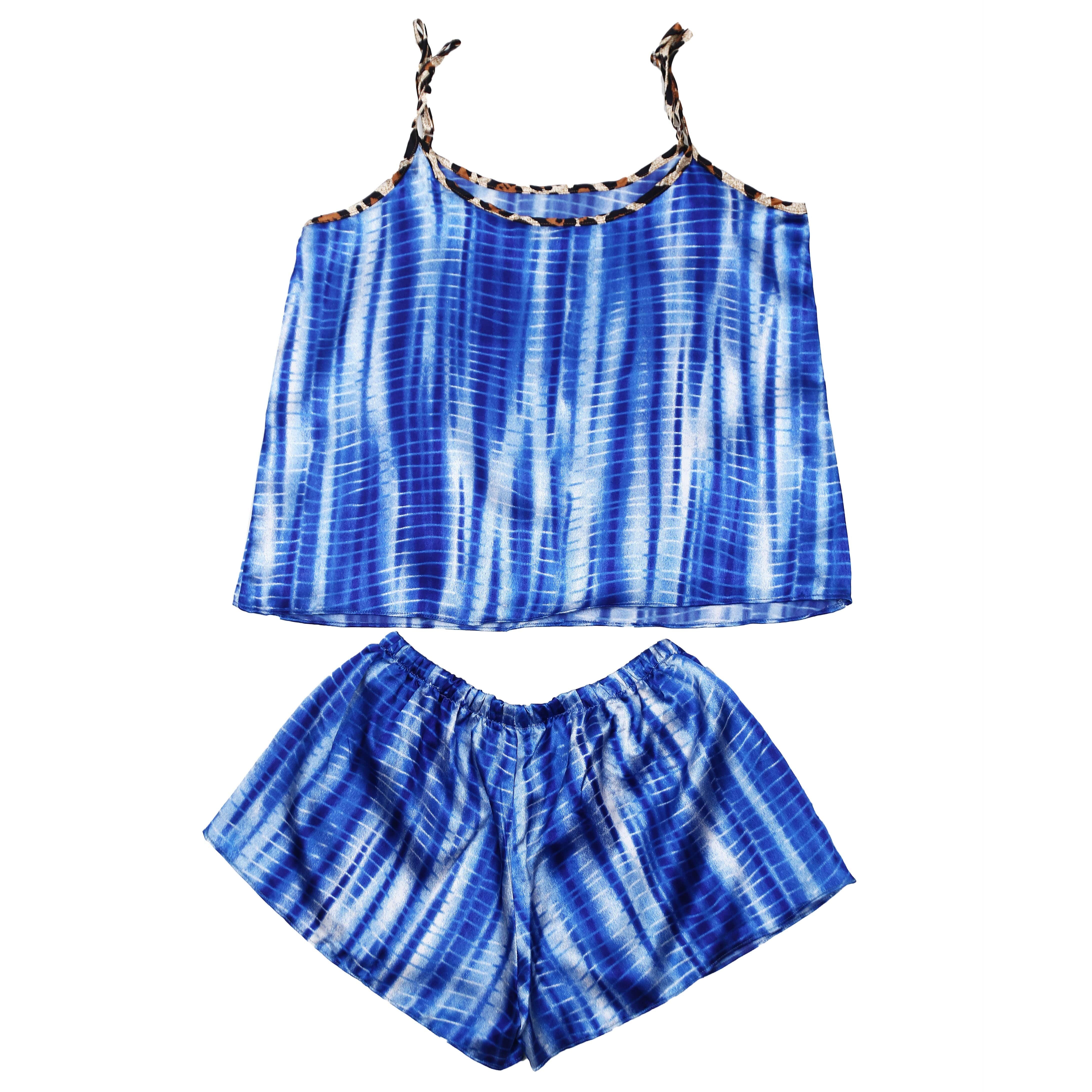 Valerie Digital print silky satin Night wear Cami set for women with eye mask and scrunchies - Oshi.pk - Buy & Sell Online