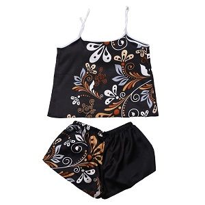 Valerie Digital print silky satin Night wear Cami set for women with eye mask and scrunchies - Oshi.pk - Buy & Sell Online