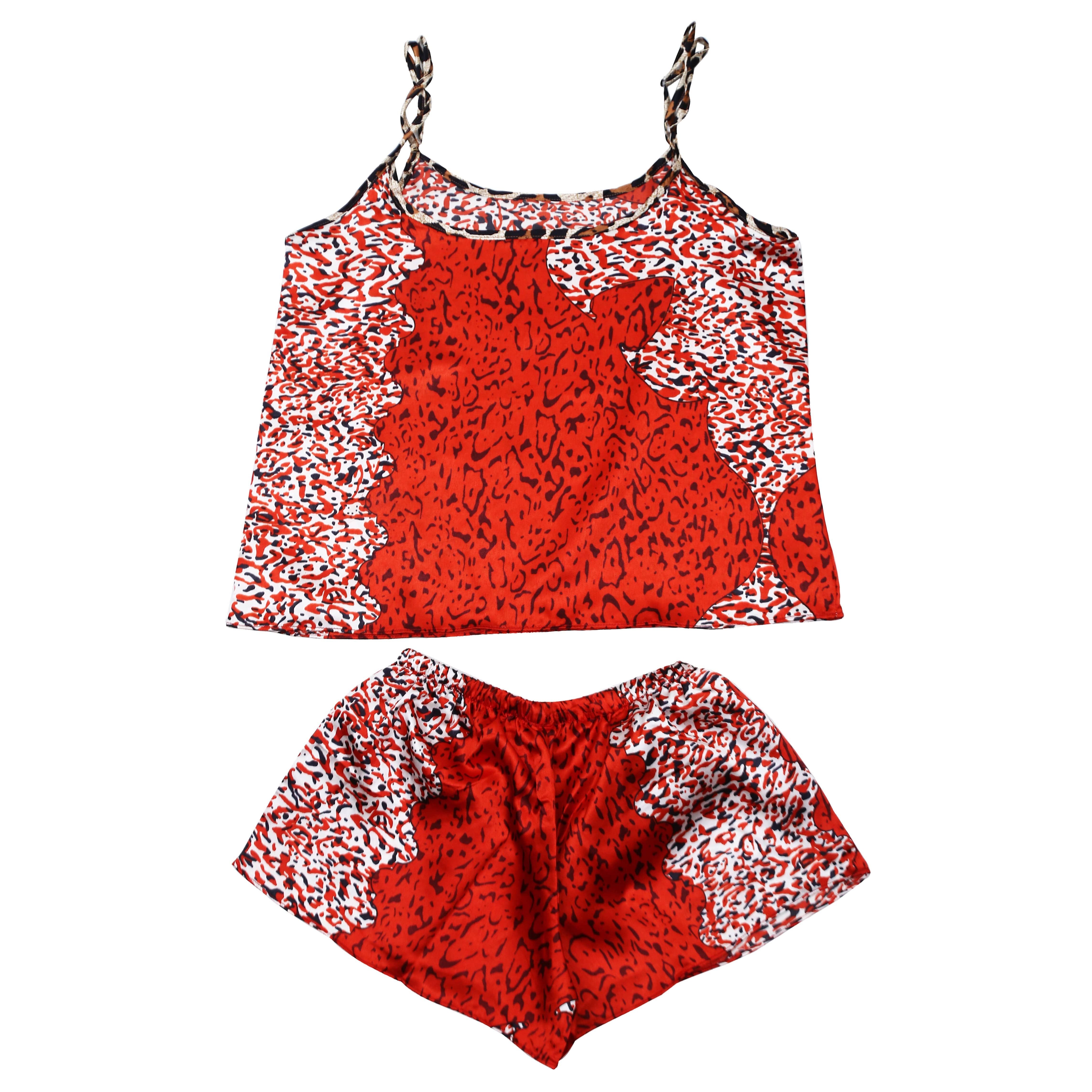 Valerie Digital print silky satin Night wear Cami set for women with eye mask and scrunchies - Oshi.pk - Buy & Sell Online