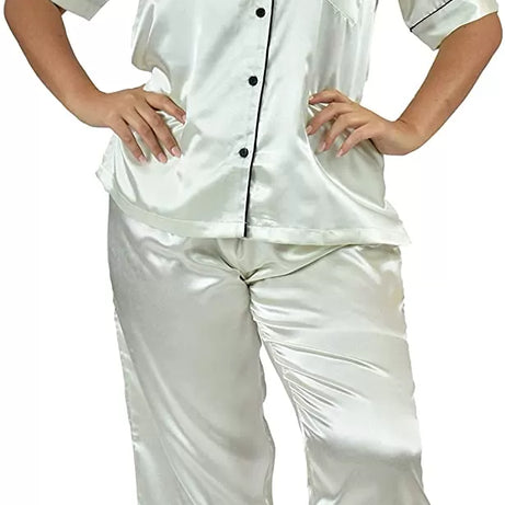 Valerie Long sleeve pajama set Watch Sweetest dreams Valerie range of comfortable Silky Satin Pajama Sets Nightwear - Oshi.pk - Buy & Sell Online