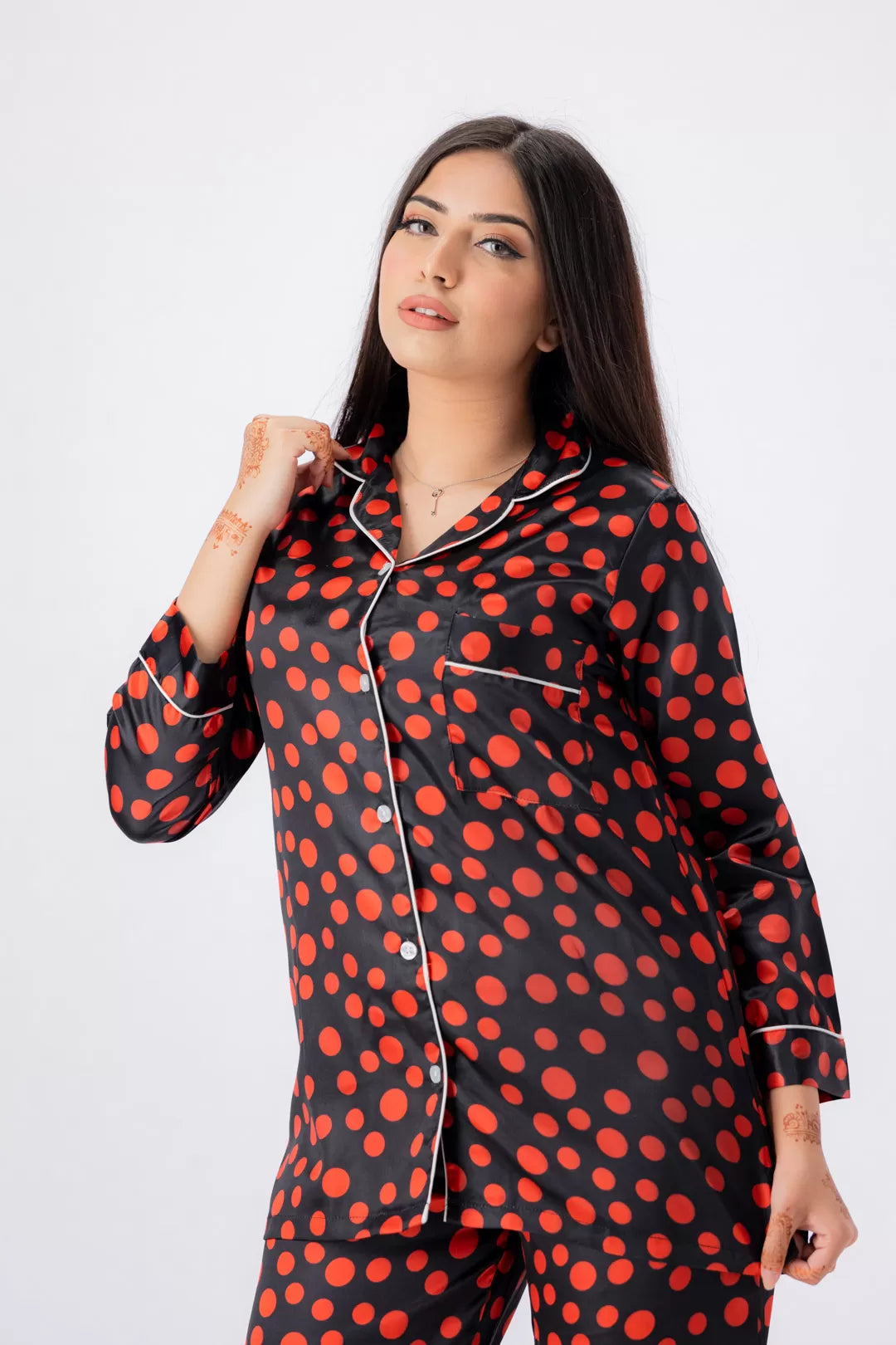 Valerie lounging Gorgeous satin fabric comes with a natural sheen and feel silky on your skin. Feel cute and sensual while staying comfortable putting - Oshi.pk - Buy & Sell Online